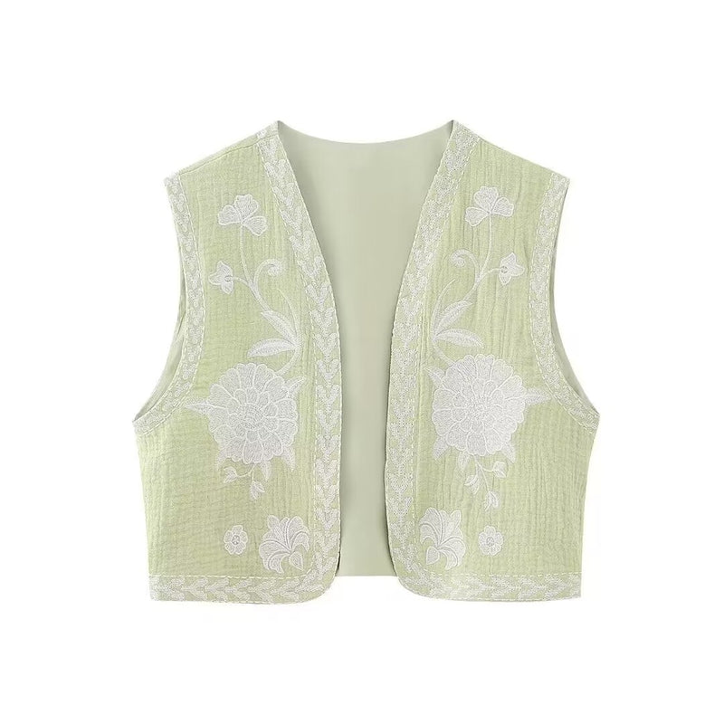 Fien | Vintage Floral bestickte Weste