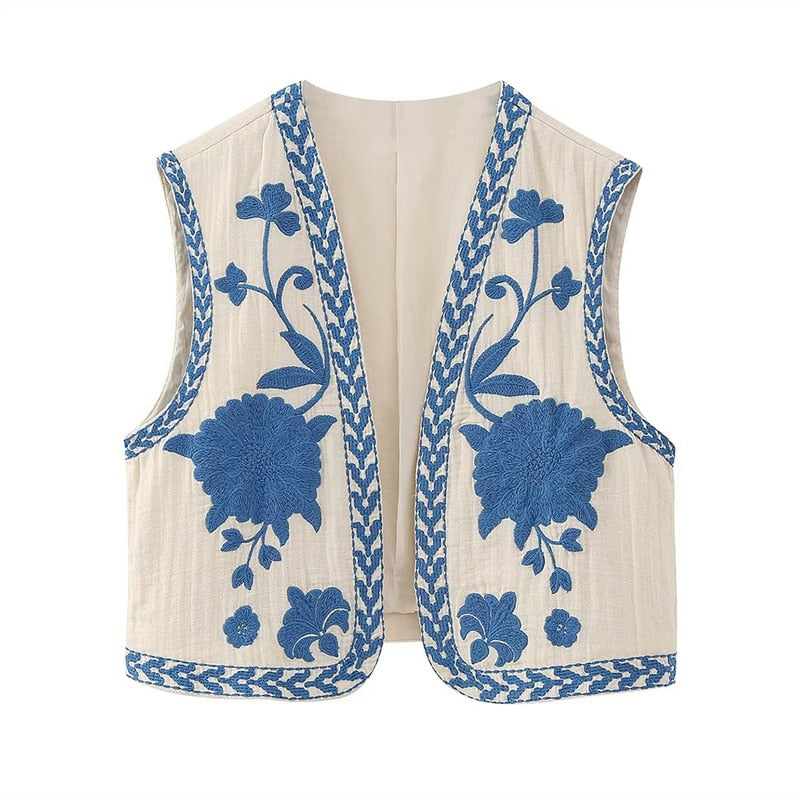Fien | Vintage Floral bestickte Weste