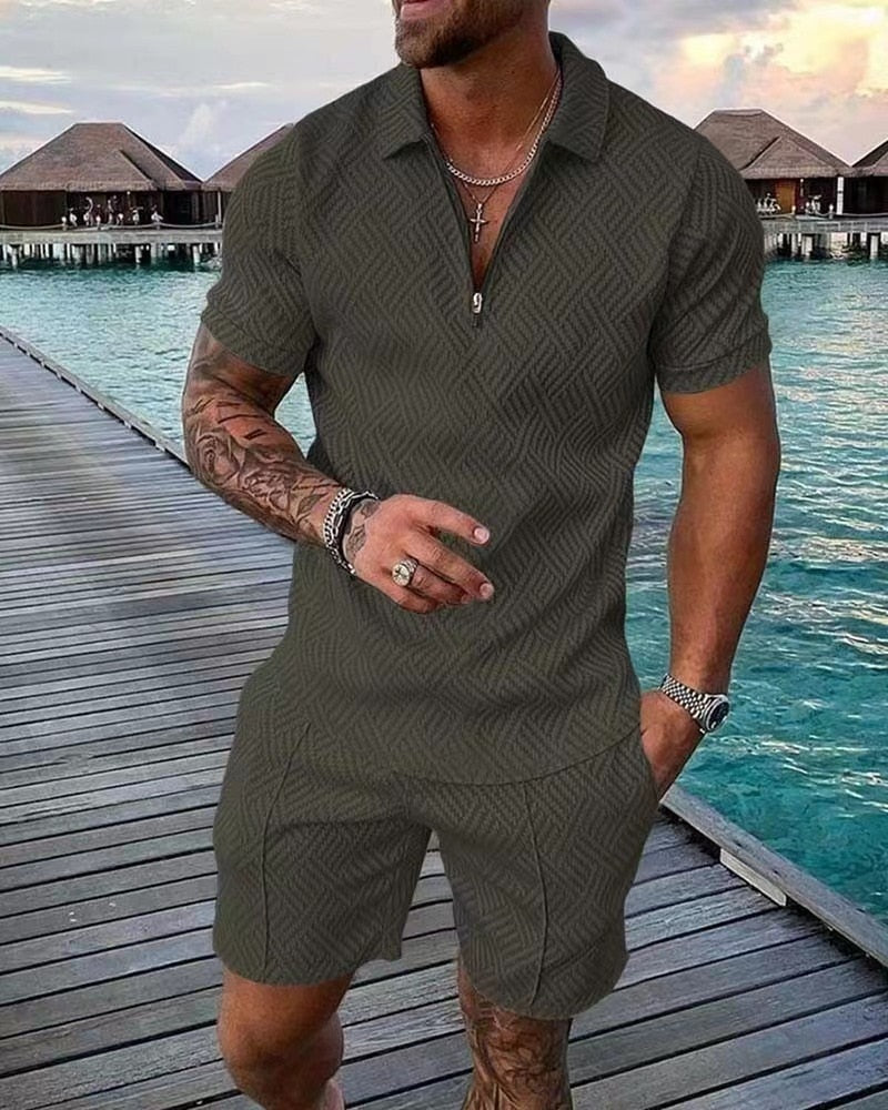 Thijs | Sommer Harajuku Polo Shirt und Shorts Set