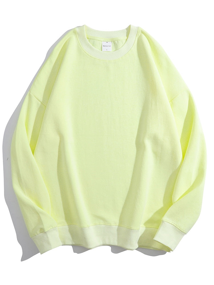 Dorothea | Einfarbiges Sweatshirt mit losem O-Ausschnitt aus Baumwolle