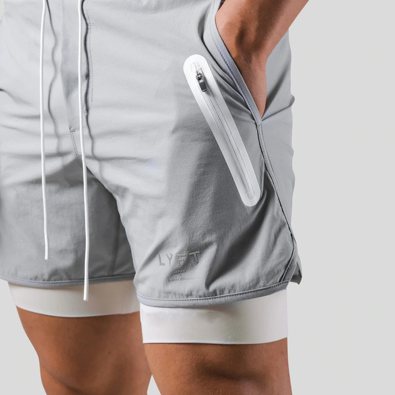 Jesse | Doppellagige, schnell trocknende Fitness/Sport-Shorts