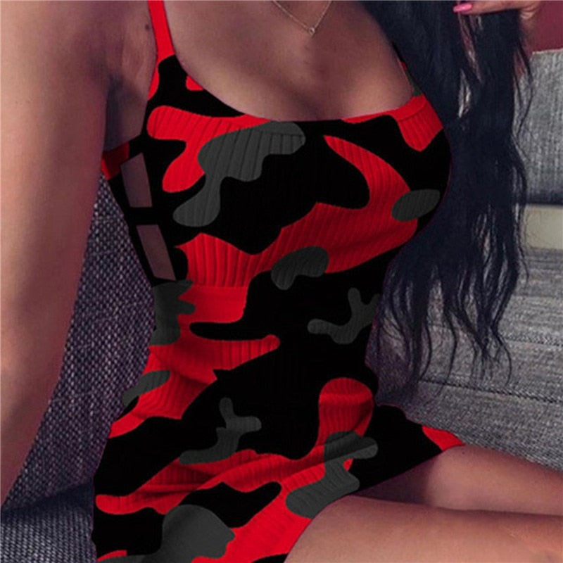 Cressida | Gestricktes Bodycon Spaghetti-Träger Sexy Minikleid