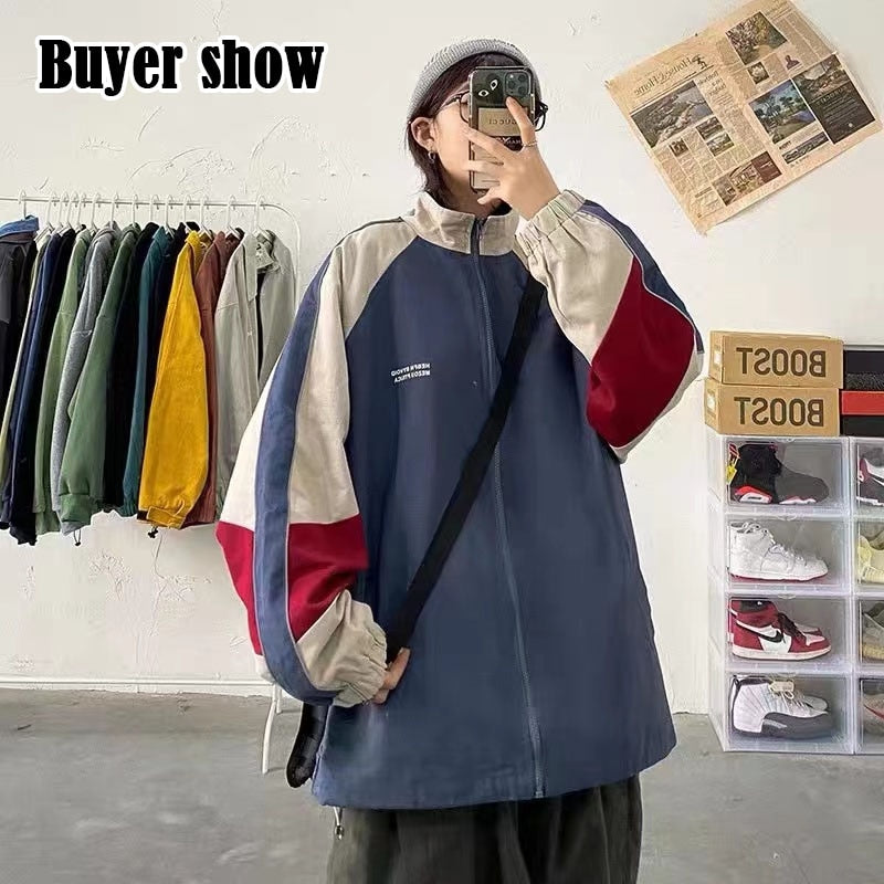 Sam | Unisex Varsity Windbreaker Jacke in lockerer Passform