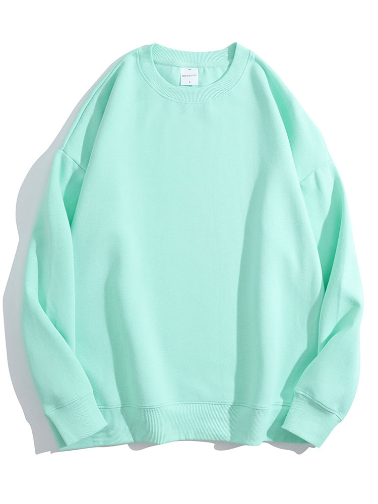 Dorothea | Einfarbiges Sweatshirt mit losem O-Ausschnitt aus Baumwolle
