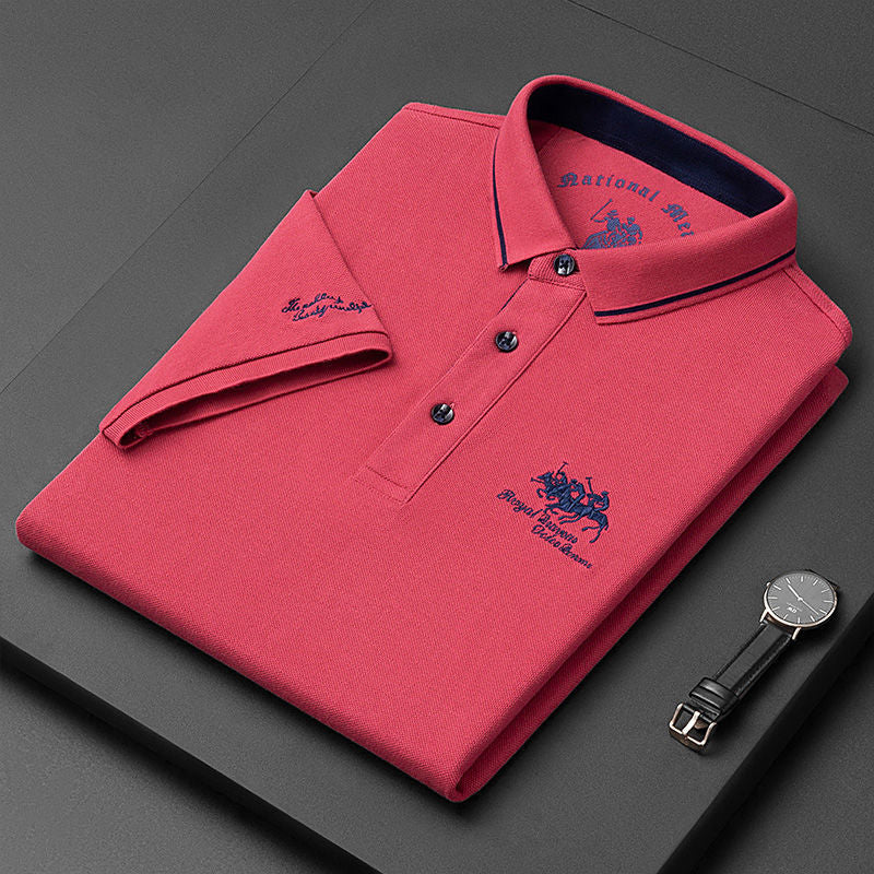 James | Büro-Poloshirt aus Baumwolle mit gesticktem Detail