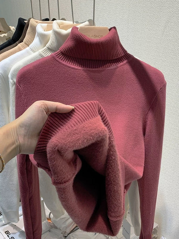 Izara | Eleganter Rollkragenpullover aus Samt