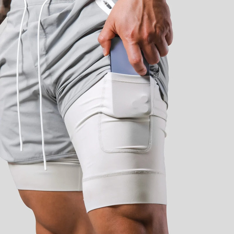 Jesse | Doppellagige, schnell trocknende Fitness/Sport-Shorts