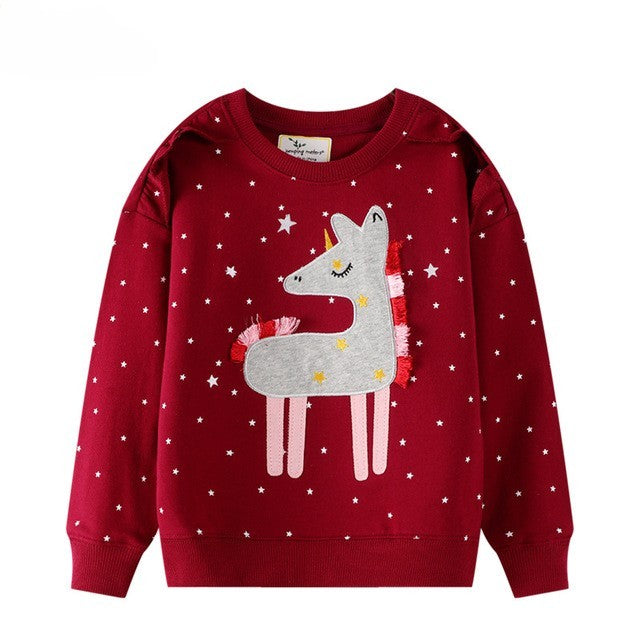 Annaliese | Mädchen Cartoon besticktes Sweatshirt