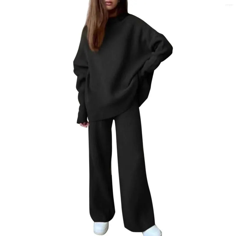 Tamsin | Langärmeliger Strickpullover und weite Hose im Set