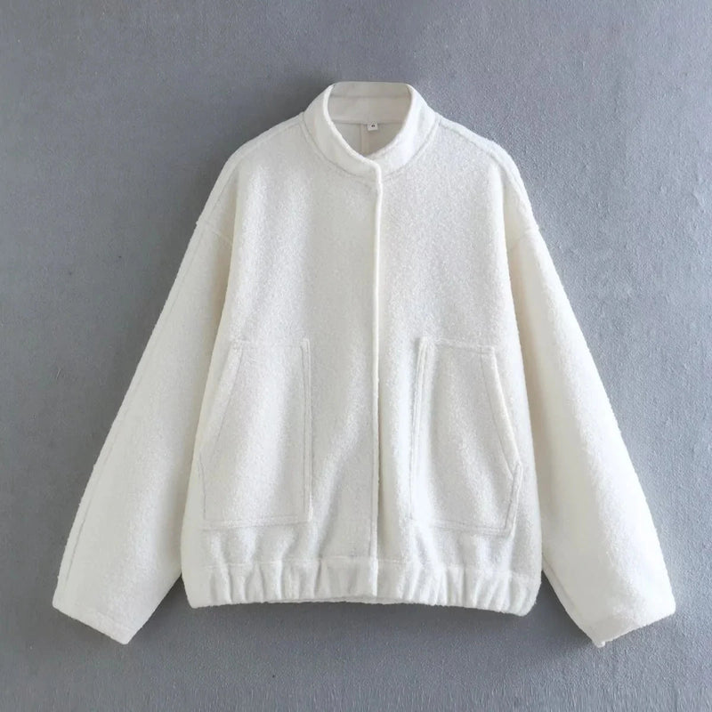 Tess | Einfarbige Jacke mit Reißverschluss in lockerer Passform