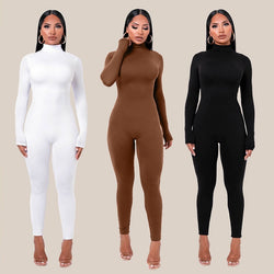 Elin | Langärmeliger Bodycon-Jumpsuit mit Rollkragen