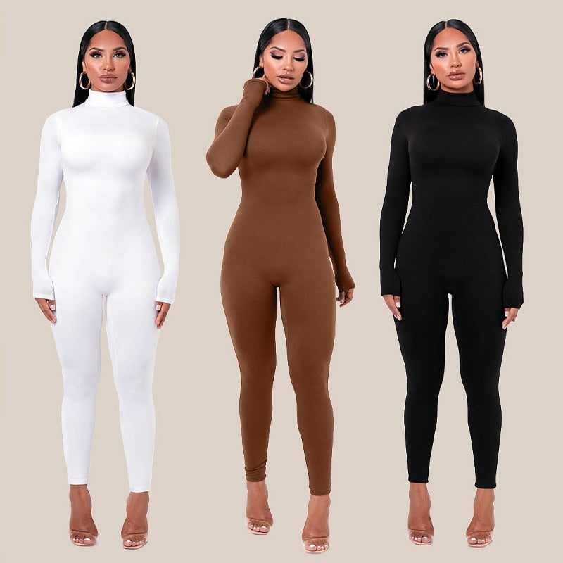 Elin | Langärmeliger Bodycon-Jumpsuit mit Rollkragen