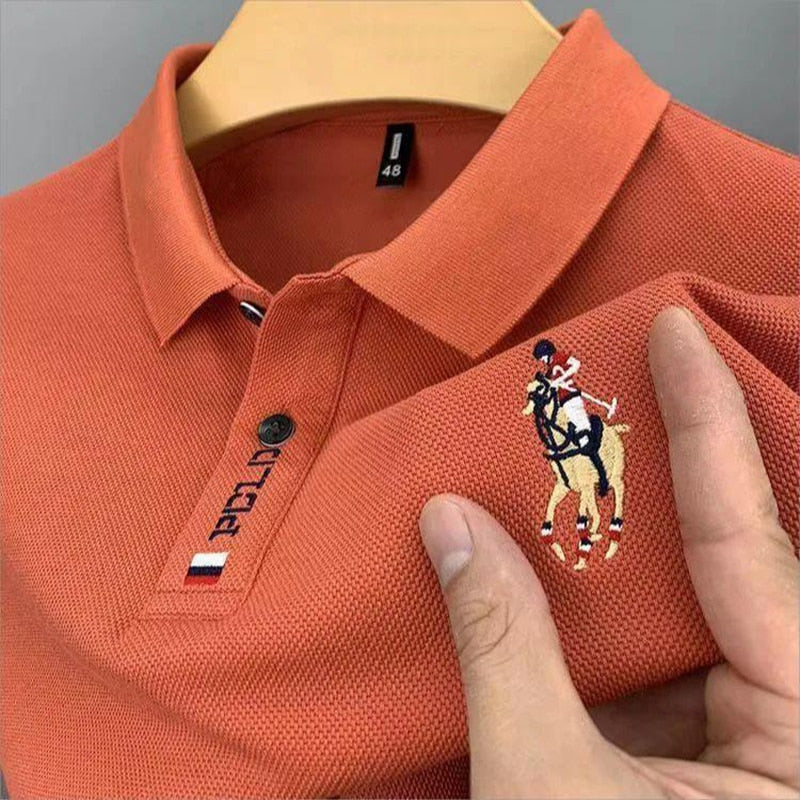 James | Büro-Poloshirt aus Baumwolle mit gesticktem Detail