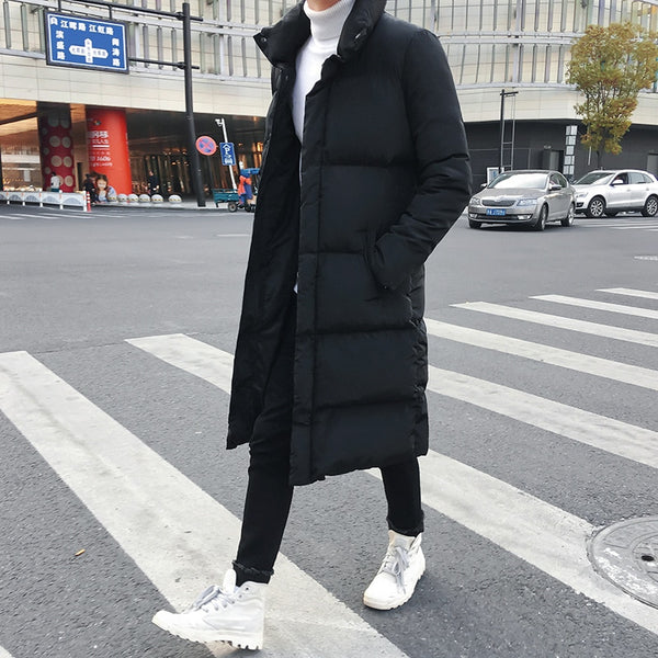Icarus | Langer eleganter gepolsterter dicker Mantel Jacke