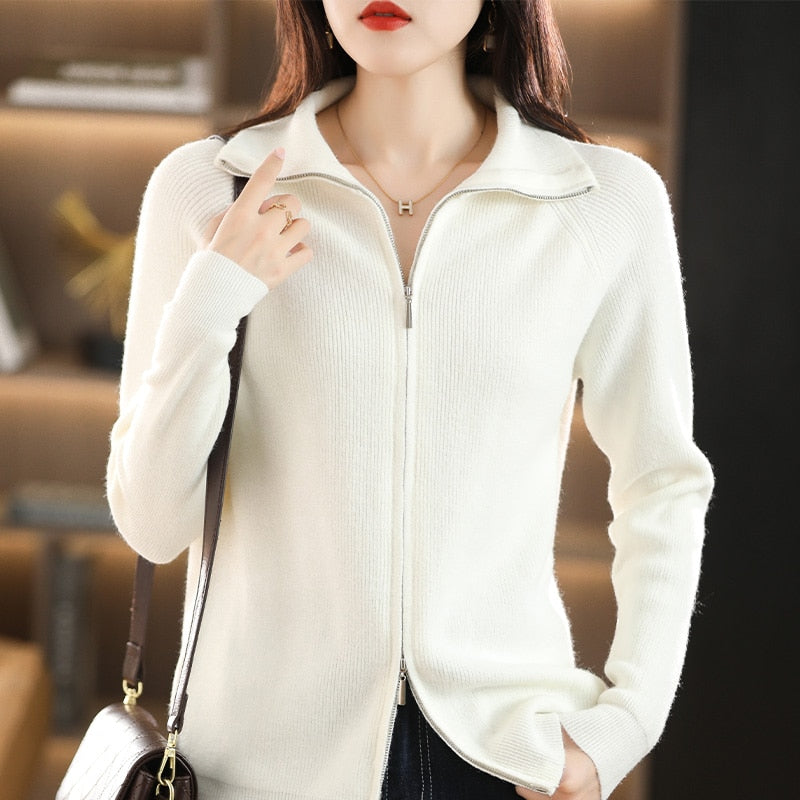 Eva | Lässige Strickjacke mit Reißverschluss