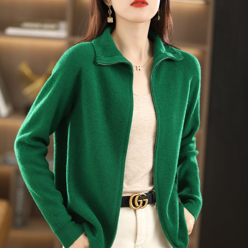 Eva | Lässige Strickjacke mit Reißverschluss