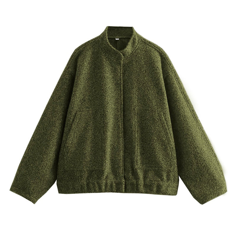 Tess | Einfarbige Jacke mit Reißverschluss in lockerer Passform