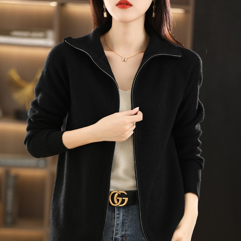 Eva | Lässige Strickjacke mit Reißverschluss