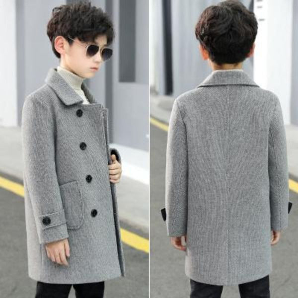 Bastian | Jungen Wollmantel mit Verdickung