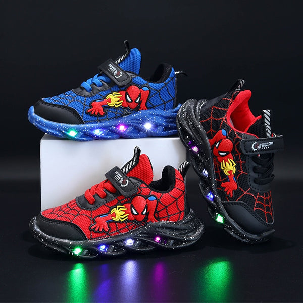 Mathias | Jungen Spider-Man LED beleuchtet Mesh Anti-Rutsch-Schuhe