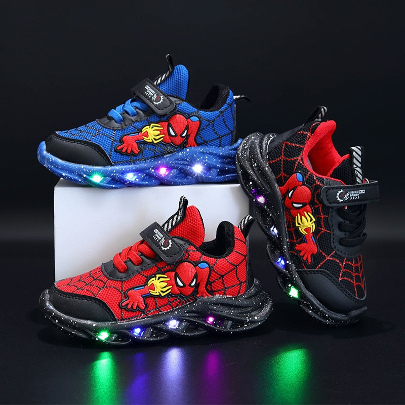 Mathias | Jungen Spider-Man LED beleuchtet Mesh Anti-Rutsch-Schuhe