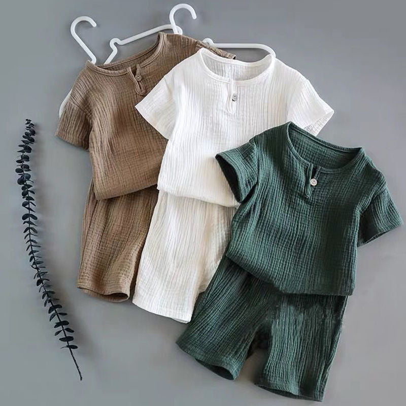 Benny | Jungen/Mädchen Leinenhemd und kurze Hose im Set