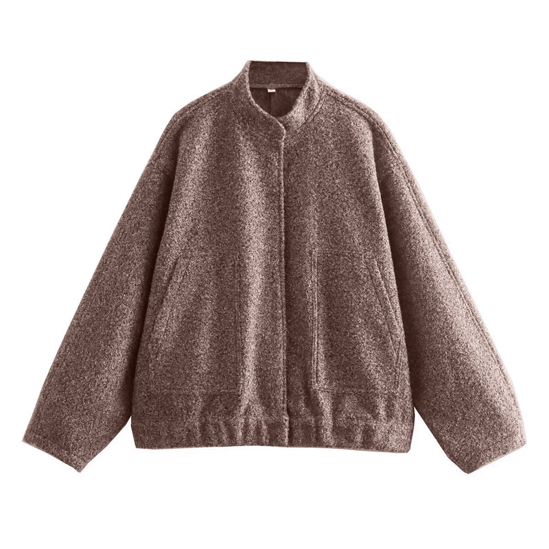 Tess | Einfarbige Jacke mit Reißverschluss in lockerer Passform
