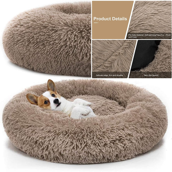 Delia | Haustiere Komfortables weiches Donut-Kuschelbett