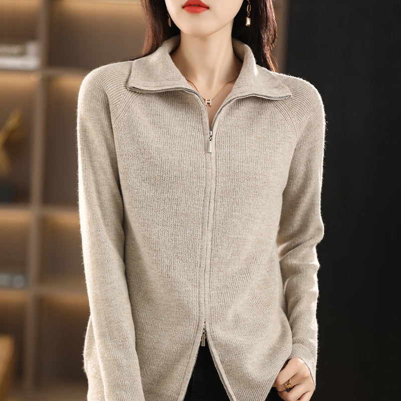 Eva | Lässige Strickjacke mit Reißverschluss