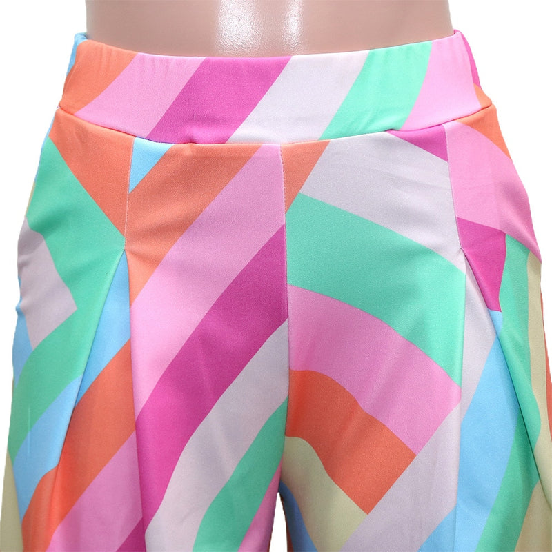 Nora | Bedruckte Hose mit hoher Taille und weitem Bein