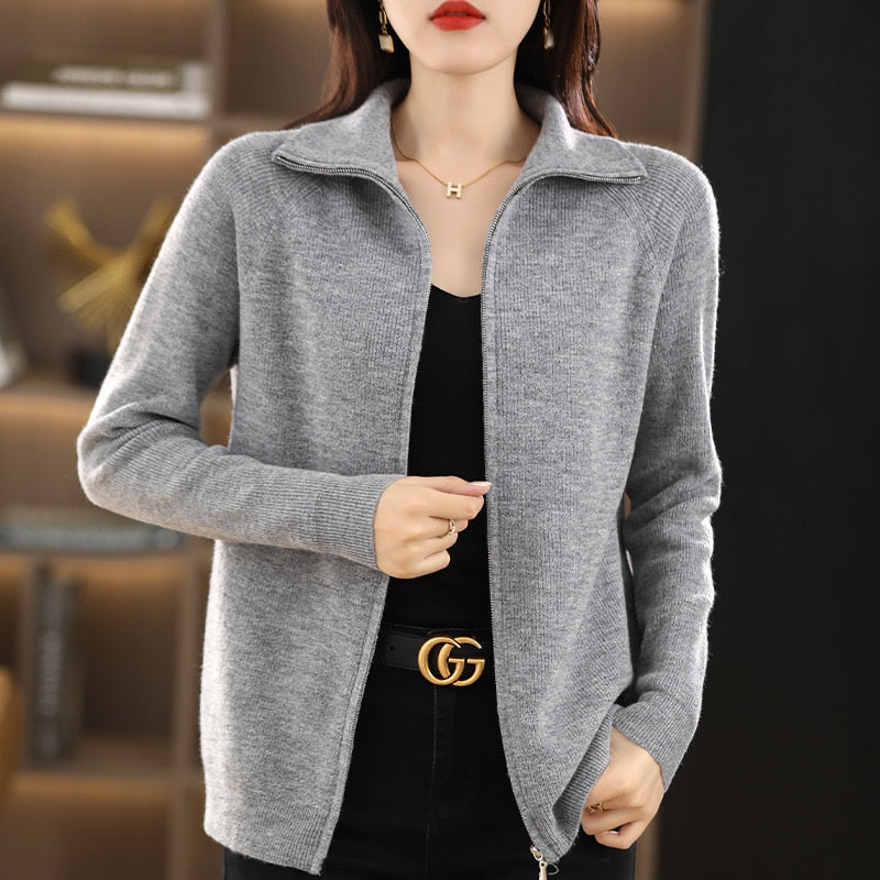 Eva | Lässige Strickjacke mit Reißverschluss
