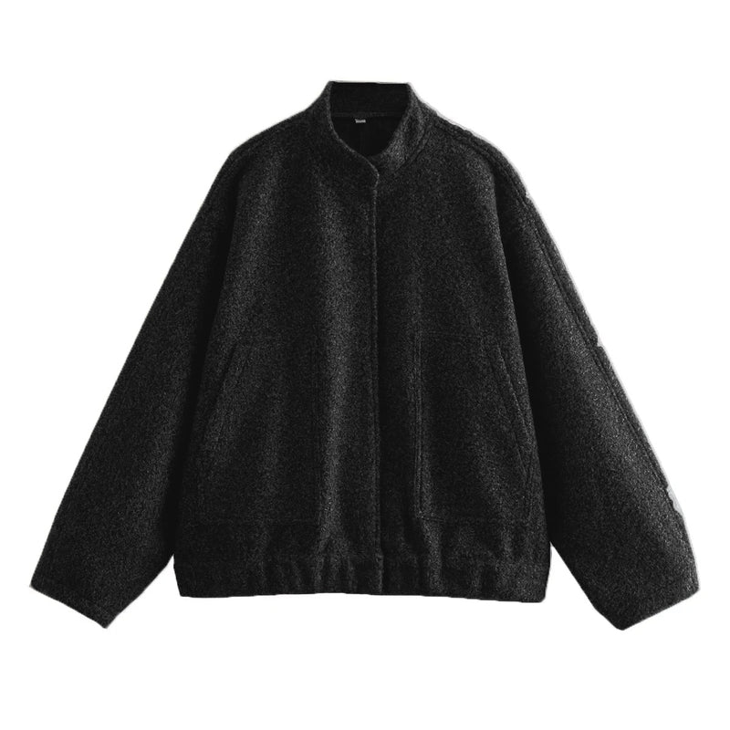 Tess | Einfarbige Jacke mit Reißverschluss in lockerer Passform