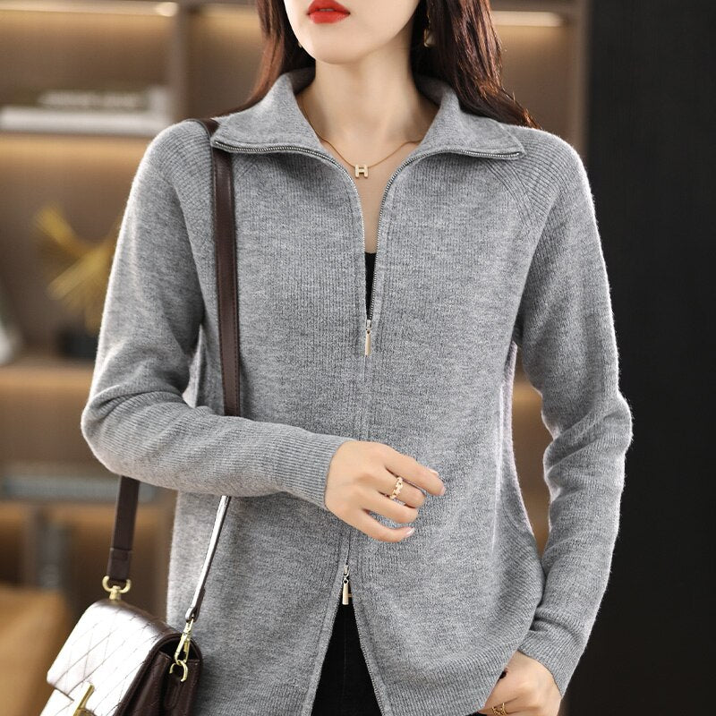 Eva | Lässige Strickjacke mit Reißverschluss