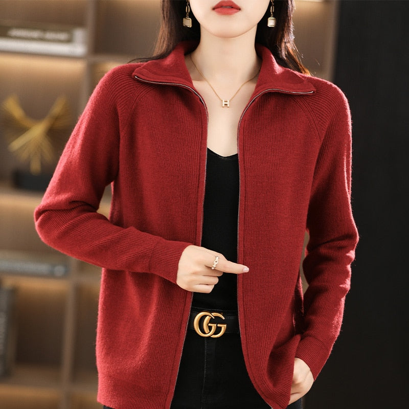 Eva | Lässige Strickjacke mit Reißverschluss