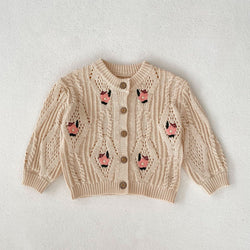Hannelore | Baby Girl Strickjacke mit Knopfleiste