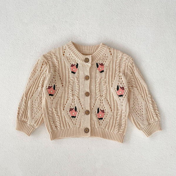 Hannelore | Baby Girl Strickjacke mit Knopfleiste