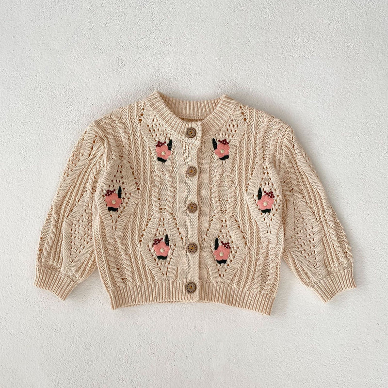 Hannelore | Baby Girl Strickjacke mit Knopfleiste