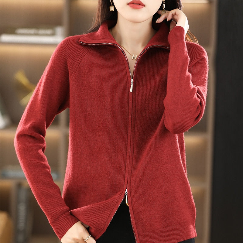 Eva | Lässige Strickjacke mit Reißverschluss