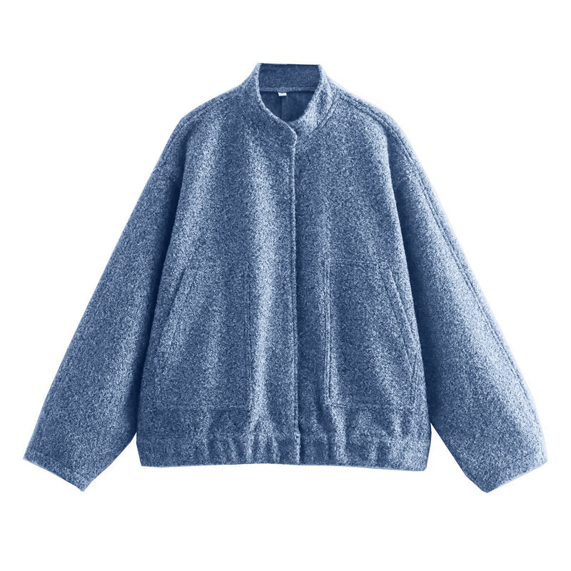 Tess | Einfarbige Jacke mit Reißverschluss in lockerer Passform