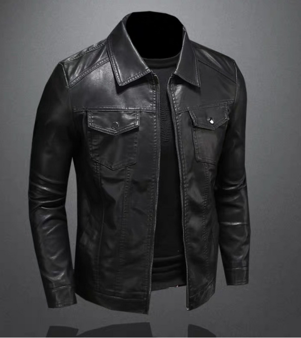 Klaus | Schwarze Lederjacke